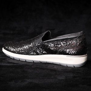 NWT Walking Cradles | Black Glitter Orleans Leather Sneaker - 10.5N